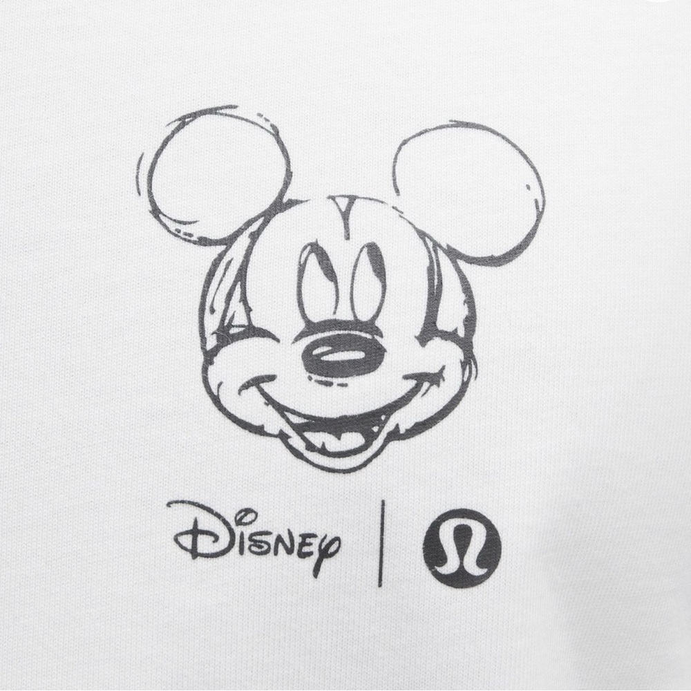 New DISNEY X LULULEMON COTTON JERSEY T-SHIRT White Size Large